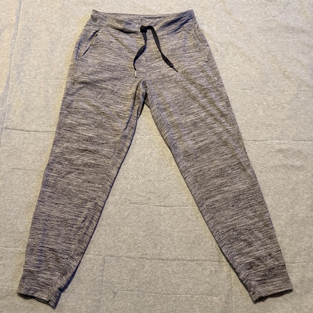 Lululemon Jogger Pants Womens 8 Gray Heathered Drawstring Cuffed Lounge Athletic